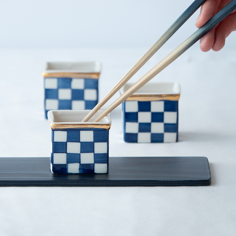 藍染杉コースター＆市松セット | Lacycle mall（ラシクルモール）