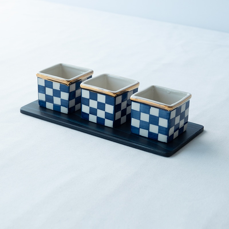 藍染杉コースター＆市松セット | Lacycle mall（ラシクルモール）