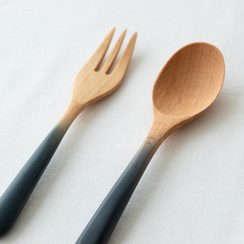 藍染木製スプーン・フォークセット