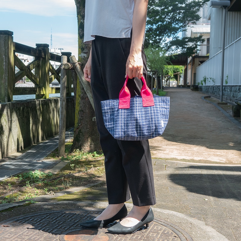 阿波しじら織・カラフルトートバッグ（小）