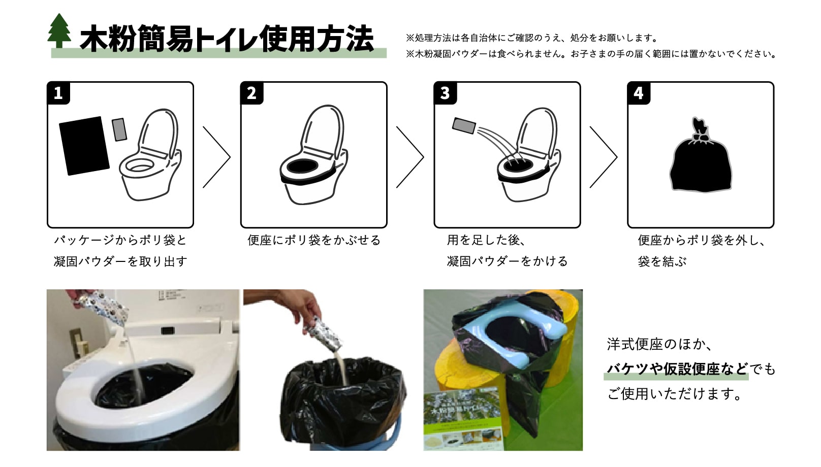 国産杉活用 木粉簡易トイレ50回セット